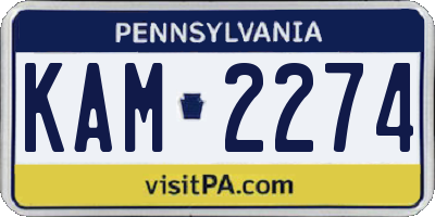 PA license plate KAM2274