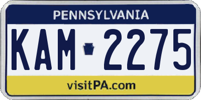 PA license plate KAM2275