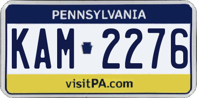 PA license plate KAM2276