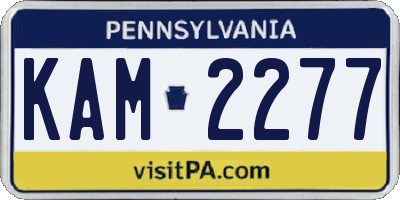 PA license plate KAM2277