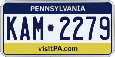 PA license plate KAM2279