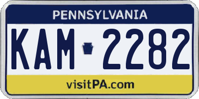 PA license plate KAM2282