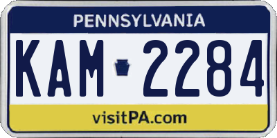 PA license plate KAM2284
