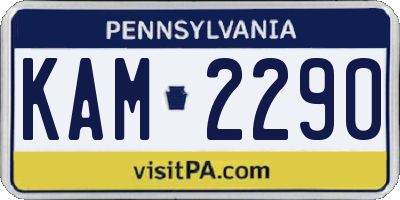 PA license plate KAM2290