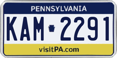 PA license plate KAM2291