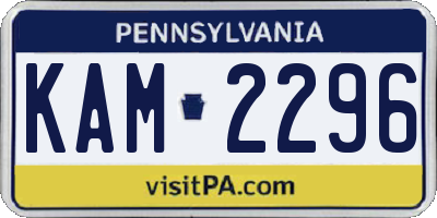 PA license plate KAM2296