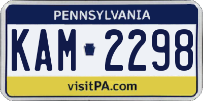 PA license plate KAM2298