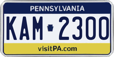 PA license plate KAM2300