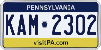 PA license plate KAM2302