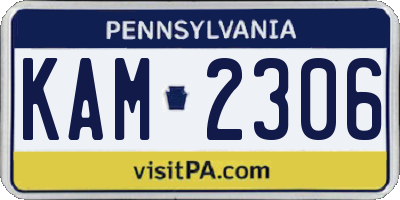 PA license plate KAM2306