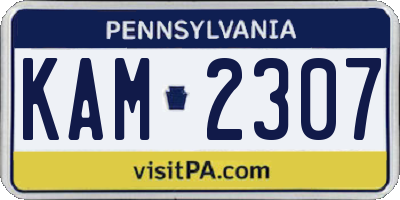 PA license plate KAM2307