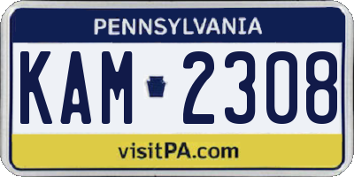 PA license plate KAM2308