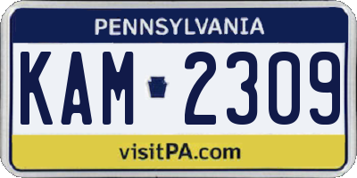 PA license plate KAM2309