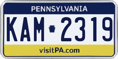 PA license plate KAM2319