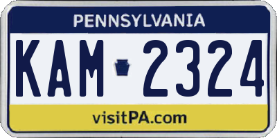 PA license plate KAM2324