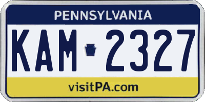 PA license plate KAM2327