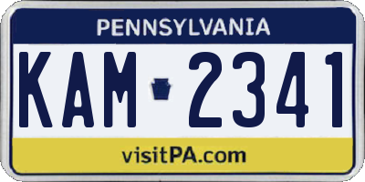 PA license plate KAM2341