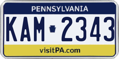 PA license plate KAM2343
