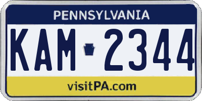 PA license plate KAM2344