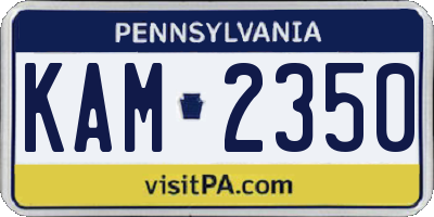 PA license plate KAM2350