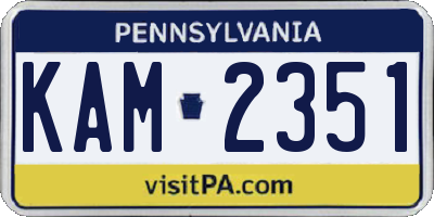 PA license plate KAM2351