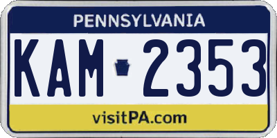 PA license plate KAM2353