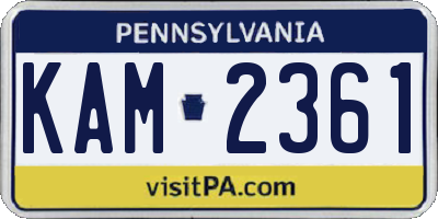 PA license plate KAM2361