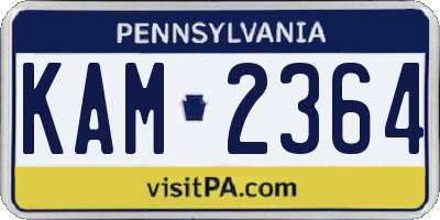 PA license plate KAM2364