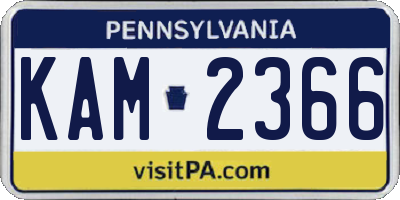 PA license plate KAM2366