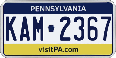 PA license plate KAM2367