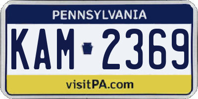 PA license plate KAM2369