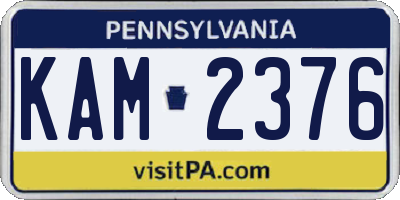 PA license plate KAM2376