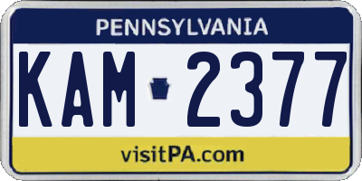 PA license plate KAM2377