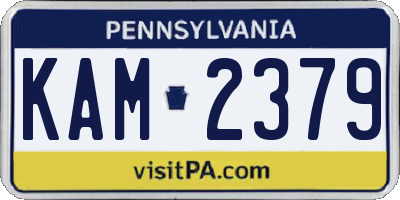 PA license plate KAM2379