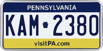 PA license plate KAM2380