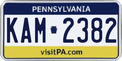 PA license plate KAM2382