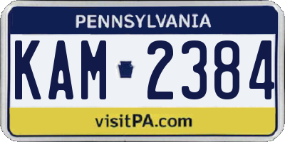 PA license plate KAM2384