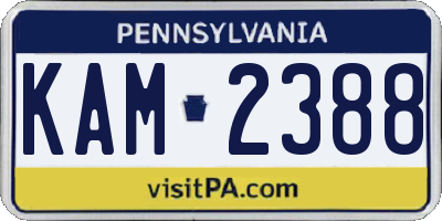 PA license plate KAM2388