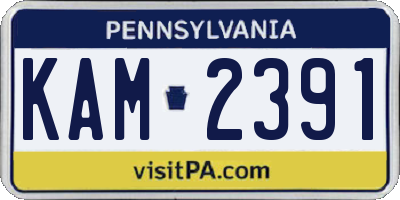 PA license plate KAM2391