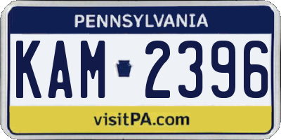 PA license plate KAM2396