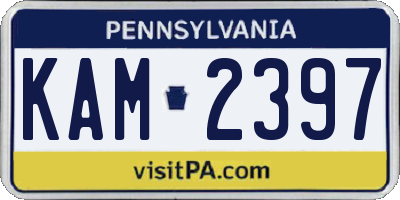 PA license plate KAM2397