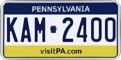 PA license plate KAM2400