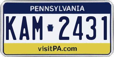 PA license plate KAM2431