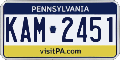 PA license plate KAM2451