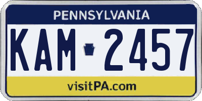 PA license plate KAM2457