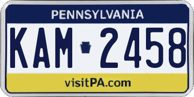 PA license plate KAM2458