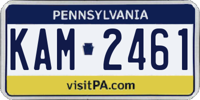 PA license plate KAM2461