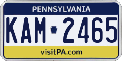 PA license plate KAM2465