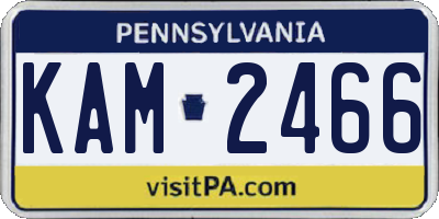 PA license plate KAM2466