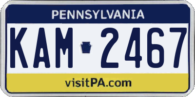 PA license plate KAM2467